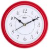 Matiz 107 Round Wall Clock Red Color Plastic Case White Dial Analog for Living Room Home Decorations Office (Size: 20 x 20 CM)