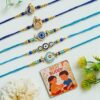 Perpetual Set Of 5 Rakhi For Brothers, Bhabhi, Kids And Adults Handcrafted Designe Rakhi For Bhai With Fridge Magnet Best Gift Hamper -51A