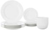Amazon Brand – Solimo Ceramic Geometric Dinner Set( White ,18 Pieces )