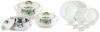 Cello Midas Casserole Gift Set with Inner Steel, 3pc(500ml, 1000ml, 1500ml), White, Standard, (CLO_Midas_3PC_WHT) & Cello Opalware Dazzle Tropical Lagoon Dinner Set, 18Pcs, White