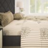 Story@Home Cotton Bedsheet for Double Bed with 2 Pillow Covers 186 TC 225×250 cm, Beige, Floral Queen Size Bed Sheet | Perfect for Home Decor & Ultimate Comfort | Ideal for Gifting