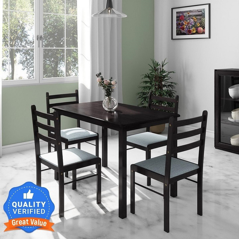 Flipkart Perfect Homes Capri Solid Wood 6 Seater Dining Set(Finish Color -Wooden Walnut, Knock Down)
