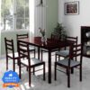 Flipkart Perfect Homes Capri Solid Wood 6 Seater Dining Set(Finish Color -Wooden Walnut, Knock Down)