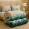 BSB HOME Premium Microfiber Printed Double Bed Comforter with 2 Matching Pillow Covers | Reversible AC Blanket for Winter & Summer | Soft & Lightweight Quilt for Double Bed – Home Style Pastel Green
