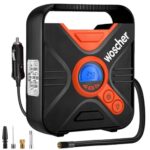 Woscherr 802D Digital Tyre Inflator for Car and Bike- 300 psi, 12V DC Portable Air Pump/Compressor with Digital Tyre Pressure Gauge, for Car, Bikes, Bicycles with LED/SOS Light| 2 Years Warranty*
