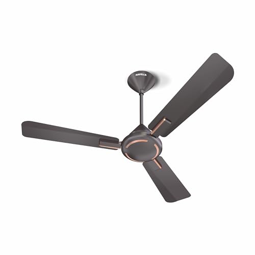 Havells 1200mm Ambrose ES Ceiling Fan | Premium Finish, Deco. Fan, Elegant Looks, High Air Delivery, Energy Saving, 100% Pure Copper Motor | 2 Year Warranty by Brand | (Pack of 2, Cola Espresso Brown)
