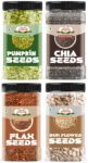 Nature Aahar organic seeds combo chia ,sunflower , pumpkin, flax seeds (250gm each) Black Chia Seeds, Sunflower Seeds, Pumpkin Seeds, Roasted Flax Seeds(4 x 0.25 kg)