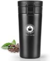 MITVIK Coffee Travel Mug, Insulated Coffee Cup with Leakproof Lid, Vacuum Insulation Stainless Steel Reusable for Hot Cold Coffee, Water, and Tea, Thermal Mug with Non-Slip Protective Cover, 500ML