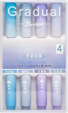 MITVIK 4Pcs Aesthetic Cute Highlighter Pen || Highlighters Markers Pen || Pastel Highlighter Pen Set || Water-based Ink Quick Dry for Note Taking School/Office Supplies (Blue)