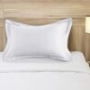 Sleepsia Hotel Flenge Pillows for Sleeping – Ultra Soft Bed Pillows for Side, Front and Back Sleepers (White) 60.96LX40.64WX12.7H (Set of 1) – Microfiber Bed Pillow