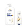 Dove Intense Repair Shampoo 1 Litre + Conditioner 175ml, Combo | For Dry and Damaged Hair | Enriched with Fibre Actives | Strengthens Smooth & Strong Hair