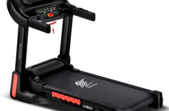 Lifelong FitPro Treadmill for Home | 4 HP Peak Motor | Foldable & Hydraulic Folding Treadmill (Max Weight:100 kg)