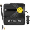 WOSCHERR Tyre Inflator for car and bike, 12V Car Port 130PSI Portable Air Compressor for Car, Motorcycles, Balls, and All Inflatable Items| LED LIGHT | Carry Bag | 2 Year Warranty*