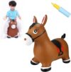 Inflatable Bouncing Horse Toy for Kids with Pump – Ride-On Hopper with Ear Handles, Soft & Durable for Indoor Outdoor Play – Multicolor