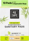 Pee Safe Organic Cotton Ultra Thin Biodegradable Regular Sanitary Pad (Pack of 10) Sanitary Pad(Pack of 10)