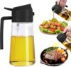 JB’S LAND Oil Sprayer Bottle for Cooking 2-in-1 Dispenser & Mister | 16oz/470ml Olive Oil Spray Bottle with Handle, Leakproof Glass, Adjustable Nozzle for BBQ, Salad, Air Fryer & Kitchen Use