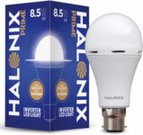 HALONIX Led rechargeable emergency led light 8.5W B22 Cool White bulb 4 hours Bulb Emergency Light(White)