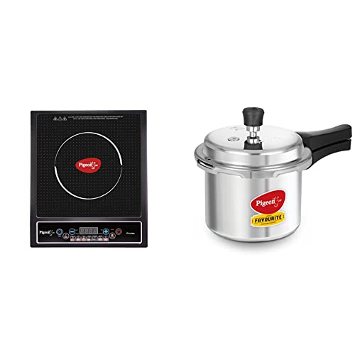 Pigeon by Stovekraft Mio Aluminium Gift Set, Red (8 Pieces) + by Stovekraft Stainless Steel Kitchen Knives Set, 3-Pieces, Multicolour