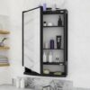 ZOLMIX® Premium Bathroom Cabinet with Mirror and Large Storage Space| Strong Plastic Wall Shelf, Accessories Organizer| Multipurpose Bathroom Shelves Organiser, Decorative Prime Look – Black