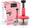 Itemy by Aurelio Home 2 in 1 Push Vegetable Chopper 650ml | Cutter with Stainless Steel Blades Vegetable & Fruit Chopper(1 chopper)