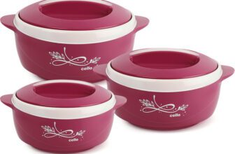 cello Sapphire Pack of 3 Thermoware Casserole(500 ml, 1000 ml, 1500 ml)