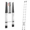 BonKaso VertiPro 6.2M(20.5Ft) Telescopic Ladder|Aluminum Ladder 16 Steps|Multipurpose for Home & Outdoor use with Self Lock Mechanism|EN131 Certified Max Load Capacity of 150kg