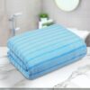 Story@Home Towels for Bath Large Size| Microfiber Towels 400 GSM Set of 1| 70 x 140 cm Blue Stripes| Towels for Men, Women & Kid |Gym Towel | Perfect for Everyday Use
