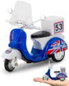 Zest 4 Toyz Small Scooter Toy for Kids | Die-Cast Miniature Bike Pull Back Toy for Toddlers | Toys for Kids 3 Years & Above | Designer Mini Scooter for Girls and Boys – Blue