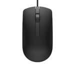Dell MS116 Wired Optical Mouse – High Precision 1000DPI Sensor, USB Connectivity, Ergonomic Ambidextrous Design, Smooth Scrolling, Ideal for Office & Home Use – Black