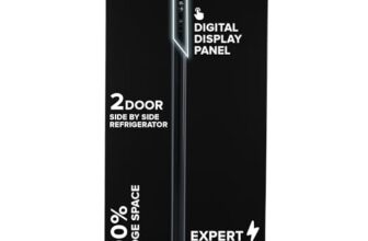 Haier 602L 3Star 2 Door Side by Side Frost Free Refrigerator|100% Convertible|Expert Inverter Technology|Digital Display Panel|Triple Twist Ice Maker|Deo Fresh Technology (HRS-682KS, Black Steel)