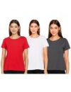 Amazon Brand – Symbol Women’s Regular T-Shirt (SYMAW19RN22_Anthra & White & Red M)