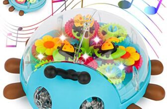 Zest 4 Toyz Musical Toys for Kids Toys Transparent Gear Dancing Toys for Kids 360 Degree Rotating Light & Sound Toy for Boys & Girls Birthday Gift for 1 Year+ (Multicolor) – Ladybug Design