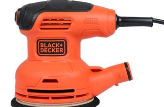 BLACK+DECKER BEW210-QS, 230V, 0-13000 RPM, 4-in-1 Corded Electric Multi-Sander With 2 Orbital Bases, Finger Sanding Attachment and Sanding Sheets, Orange and Black
