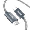 AGARO Type C To Type C Fast Charging Cable Compatible With Android Devices, Iphone15, Power Bank, 4A, 60W, Supports PD, 480 Mbps Data Transmission, Braided, 1M, Black