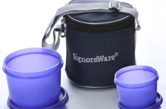 Signoraware Executive Small Lunch Box with Bag, 15cm, Deep Red