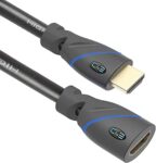 C&E High Speed HDMI Cable Male to Female with Ethernet Black (15 Feet/4.5 Meters), Supports 4K, 3D and Audio Return