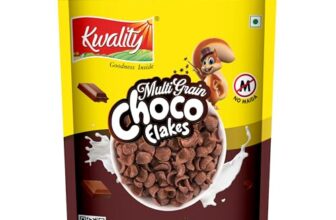 Kwality Choco Flakes 375g | Made with Whole Wheat | Zero% Maida, Source of Protein | Fibre, Richness of Chocolate