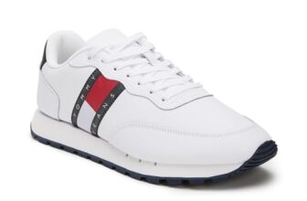 Tommy Hilfiger Leather Solid White Men Flat Sneakers (F23HMFW150) Size- 44