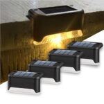 BTAG Solar-Powered Deck Light – IP65 Waterproof LED Step, Stair, Fence & Railing Light with Wide-Angle Illumination, Rechargeable Outdoor Lighting for Yard, Patio & Pathway.Pack of 4