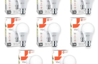 Orient Electric 9W High Glow LED bulb| 180-degree wide beam angle| Voltage surge protection up to 4 kV| 6500K, Cool White| B22d base| Made in India| Pack of 8