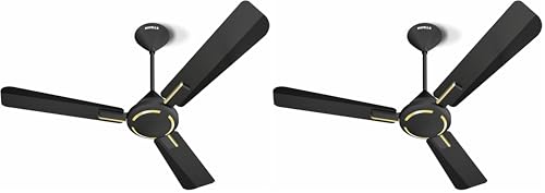Havells 1200Mm Ambrose Es Ceiling Fan|Premium Matt Finish, Decorative Fan, Elegant Looks, High Air Delivery, Energy Saving, 100% Pure Copper Motor|2 Year Warranty|(Pack Of 2, Midnight) 1 Star
