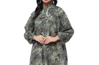 BIBA Women’s Regular Fit Shirt (TPTUNS20789AW24GRN_Green