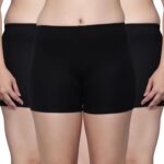 Aimly Women Cotton Sports Shorts Pack of 3 Black