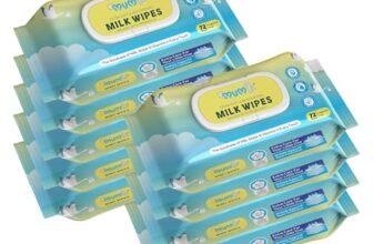 MUMta Milk baby wipes | With 99% Pure Water, Milk and Probiotics- 648 wipes| Plant Based Fabric for Sensitive Skin| Prevents irritation & rashes.(72 Each, Pack of 9)