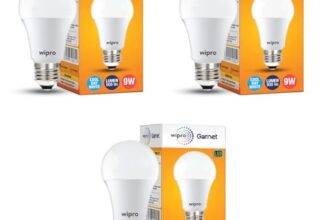wipro Garnet 9W LED Bulb for Home & Office |Cool Day White (6500K) | E27 Base|220 Degree Light Coverage |4Kv Surge Protection |400V High Voltage Protection |Energy Efficient | Pack of 3