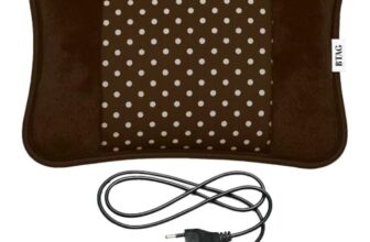 Btag Electric Heating Pad with Soft Polka Dot Cover Hot Water Bag for Pain Relief |Heating Bag Electric |Warm Bag for Pain Relief|Winter Heating pad | Fast Heating |Colour Brown