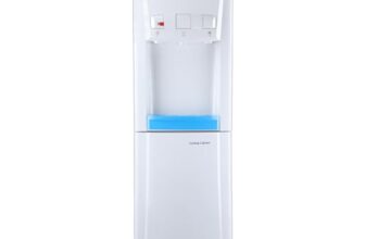 BonKaso Blueprint Hot & Cold Water Dispenser 21C Top Loading with Refrigerator – White/Blue, 20 l