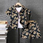 MarvelAlbartros Boys Casual Shirt Shorts(Black)