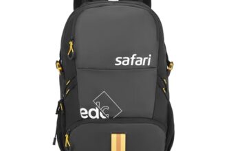Safari Grande 43L Expandable Travel Laptop Backpack, 3 Compartments, Compression Straps, Bottle Holder, Overnighter Travel Bag For Boys And Girls, Color- Black