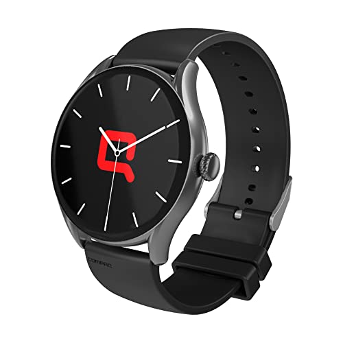 Compaq Q Watch Dimension Series with 1.81″ HD Display| BT Calling| Instant Messaging Notification| Blood Pressure Monitoring| Heart Rate Monitoring | Wireless Charging|Smartwatch (Black)